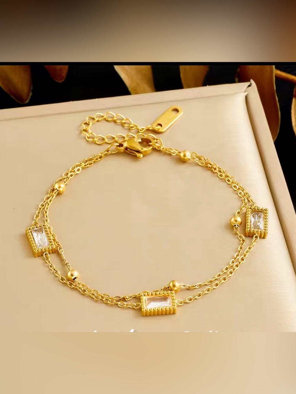 Waterproof gold plated stainless steel bracelet